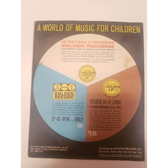 Shari Lewis Sings Hi-Lili, Hi-Lo 6" 78 RPM Vintage Golden Record #557 w Lambchop - Picture 2 of 4